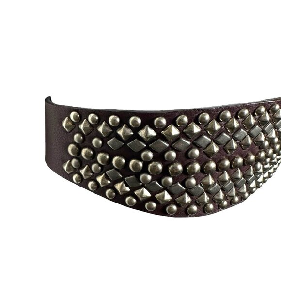 B-Low The Belt Brown studded statement belt corset belt wide size small med NWT - Picture 3 of 10